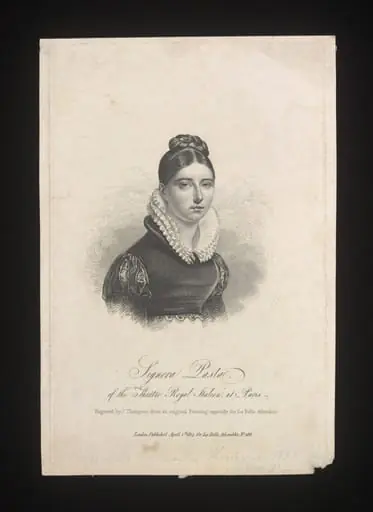 Singnora Pasta of the Théâtre Royal Italien at Paris, by Thompson