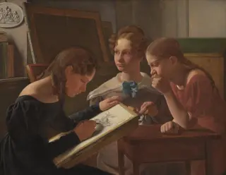 Three Young Girls. The Artist's Sisters: Alvilde, Ida and Henriette