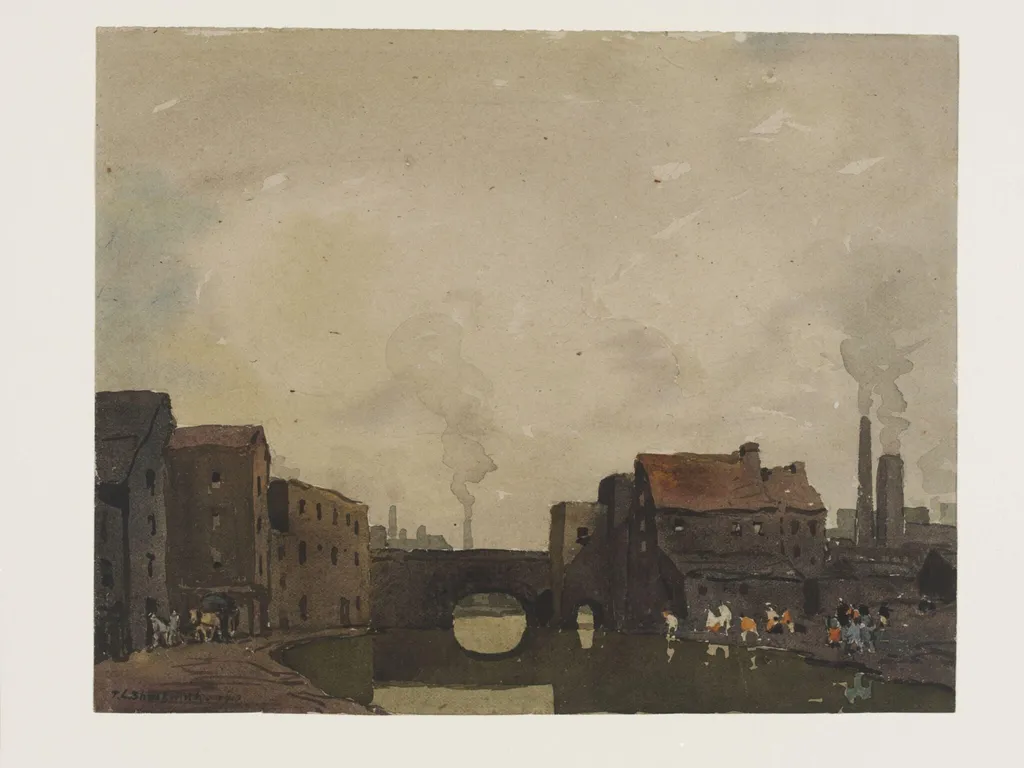A Birmingham Canal, by Thurston Laidlaw Shoosmith, watercolor, 1919