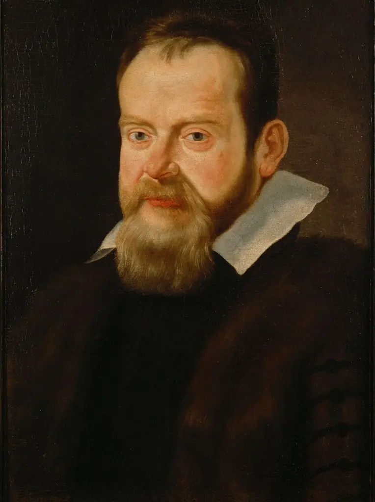 Galileo Galilei (1564-1642) in pelzverbrämtem Mantel, Brustbild, by Tiberio Titi