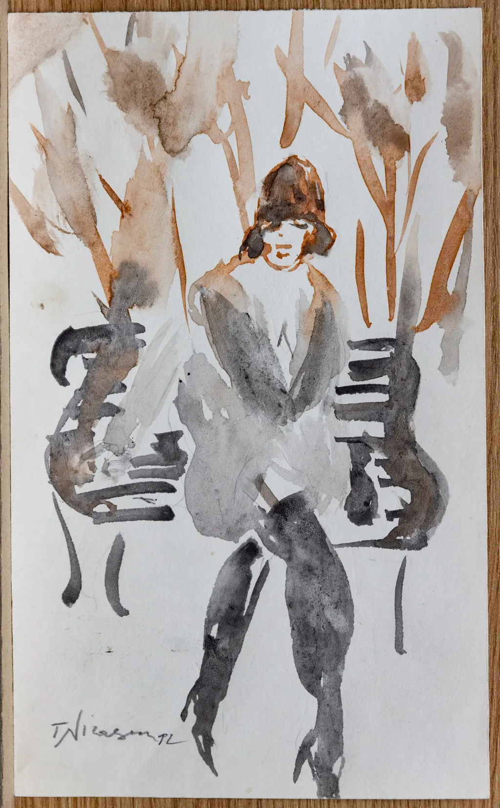 Femeie în parc, by Tiberiu Nicorescu
