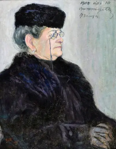 Portretul doamnei Buday/ Femeie cosând (verso), by Tibor Boromisza