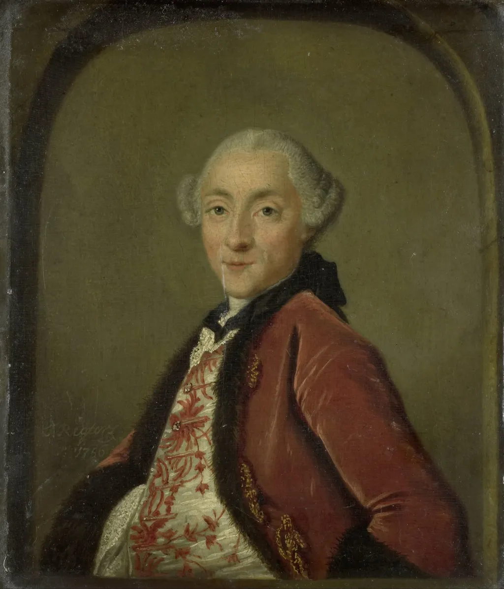 Portrait of Pieter Nicolaas Rendorp, Amsterdam Brewer, by Tibout Regters, unspecified, 1756