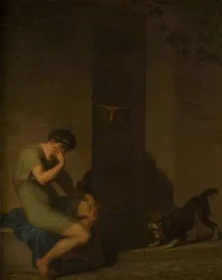 Tibullus Lamenting outside the Door of his Beloved