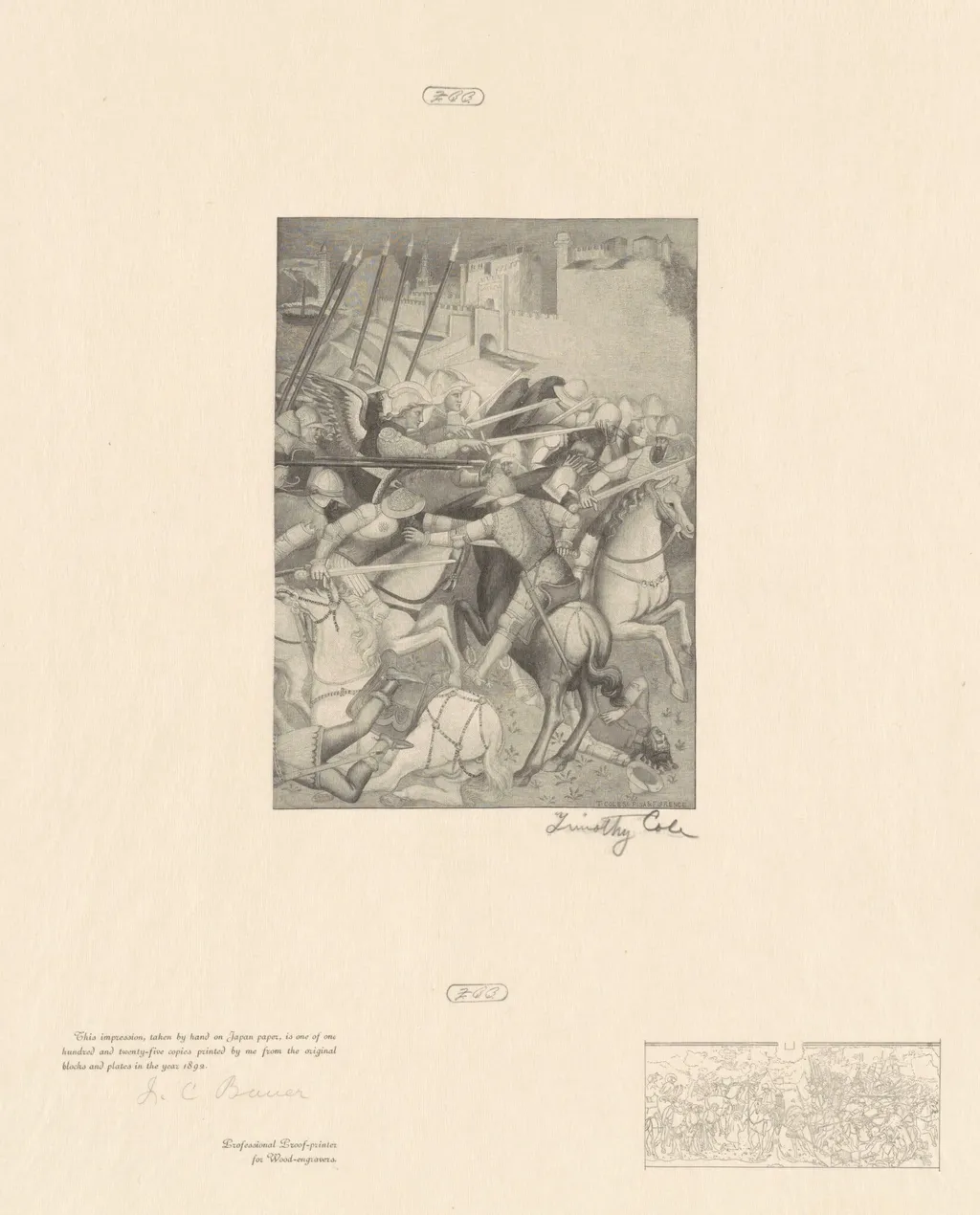 Battle of Saint Ephesius, by Timothy Cole, ink, 1890