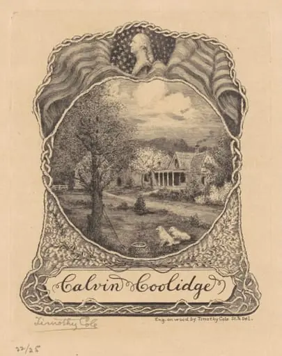 Bookplate for Calvin Coolidge, by Timothy Cole
