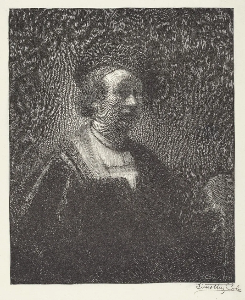 Rembrandt, by Timothy Cole, ink, 1921