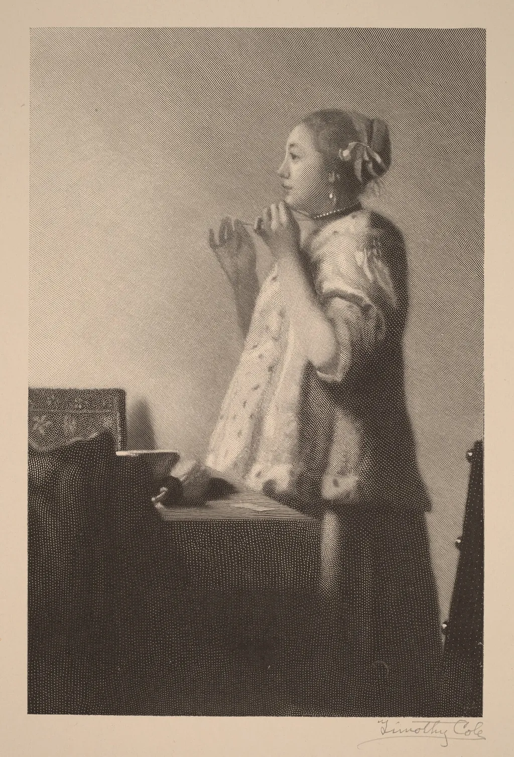 The Pearl Necklace, by Timothy Cole, ink, 1916