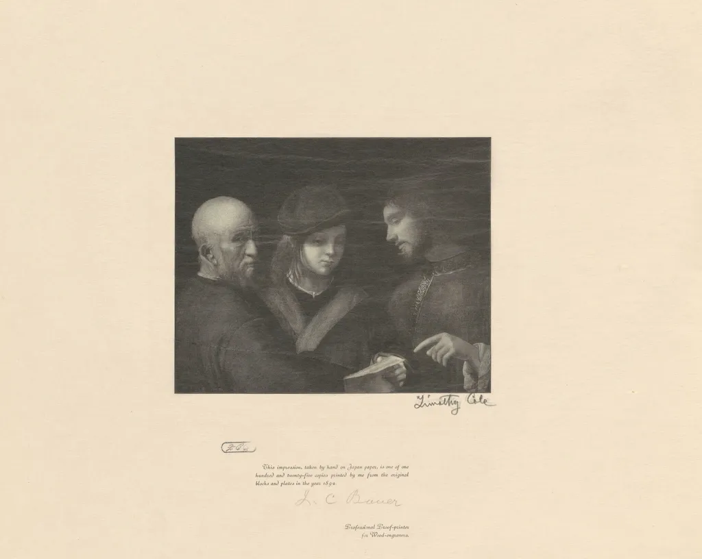 The Three Ages of Man, by Timothy Cole, ink, 1892