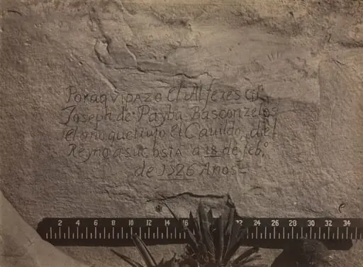 Historic Spanish Record of the Conquest, South Side of Inscription Rock, N.M., No. 3, by Timothy H. O'Sullivan, 1873