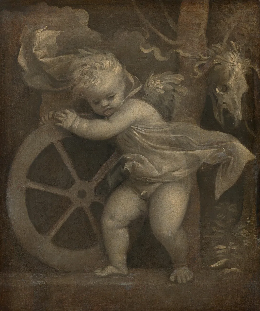 Cupid with the Wheel of Time, by Titian, oil, 1518