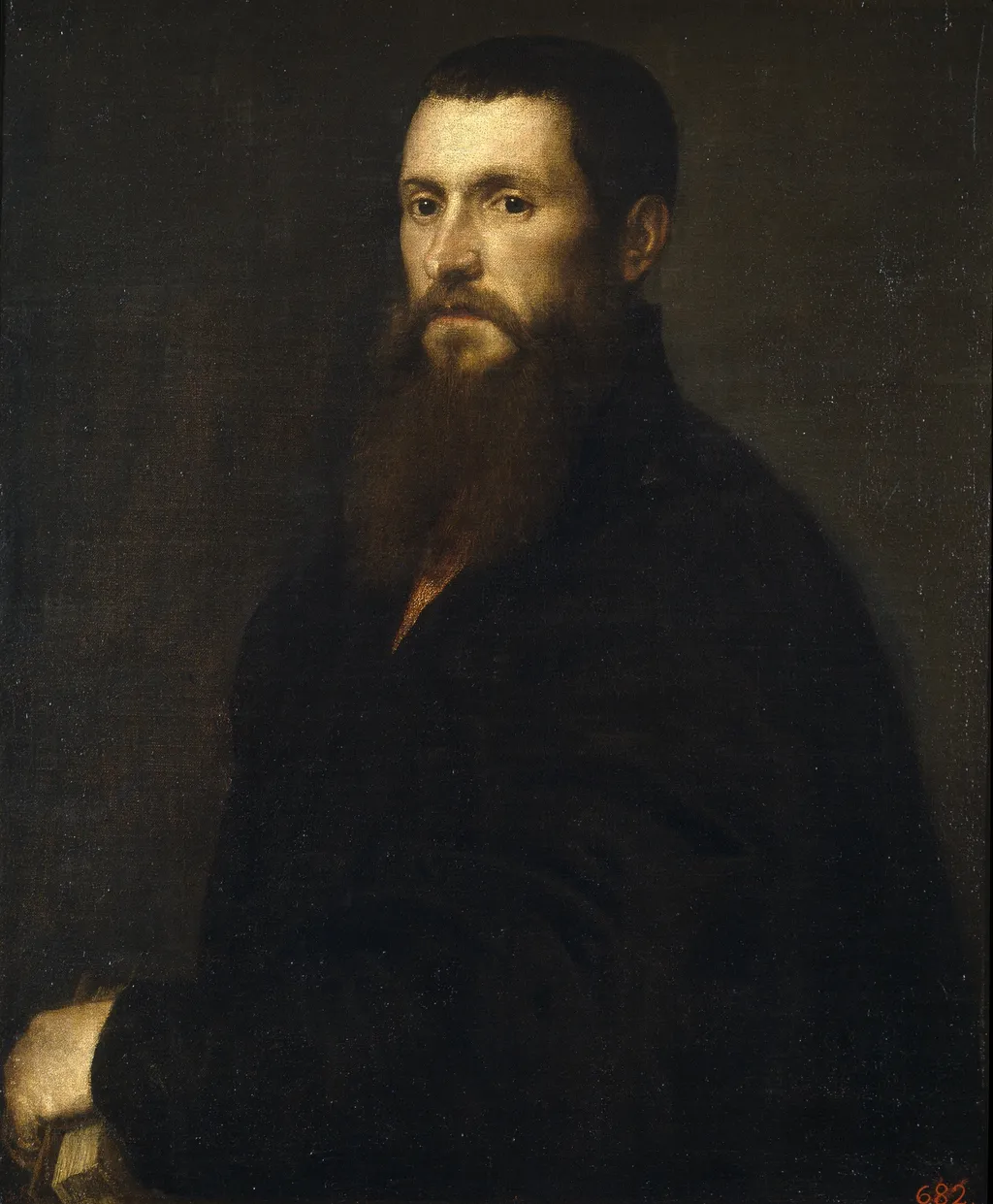 Daniele Barbaro, Patriarch of Aquileia, by Titian, oil, 1545