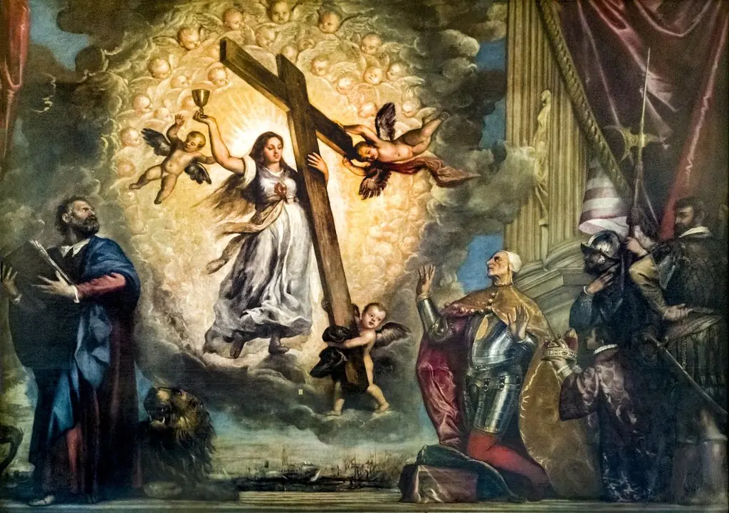 Doge Antonio Grimani Kneeling Before the Faith, by Titian