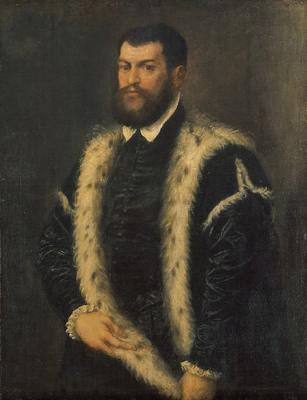 Man with Ermine Coat, by Titian, oil, 1560
