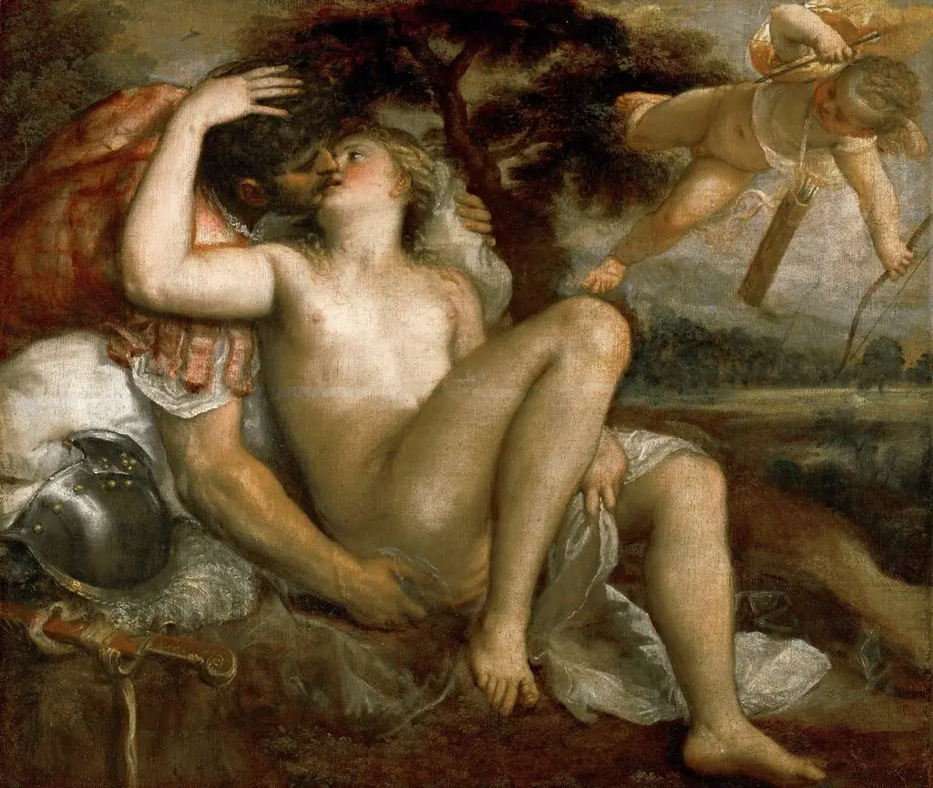 Mars, Venus and Amor, by Titian, 1550