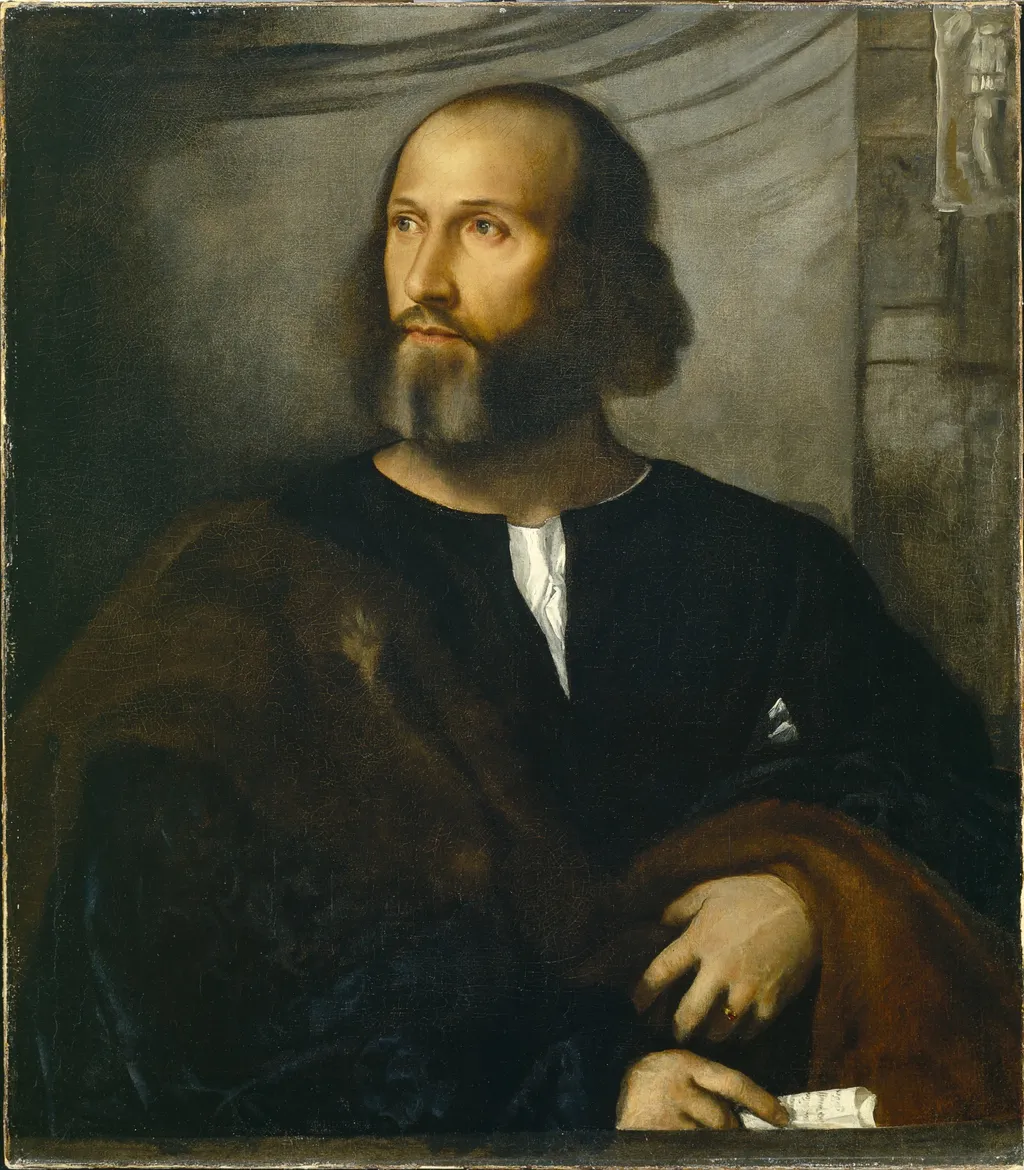 Portrait of a Bearded Man, by Titian, oil, 1515