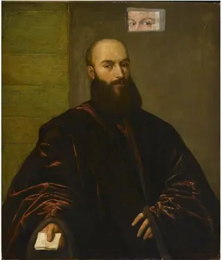 Portrait of a Venetian Gentleman (overpainted), by Titian, 1550