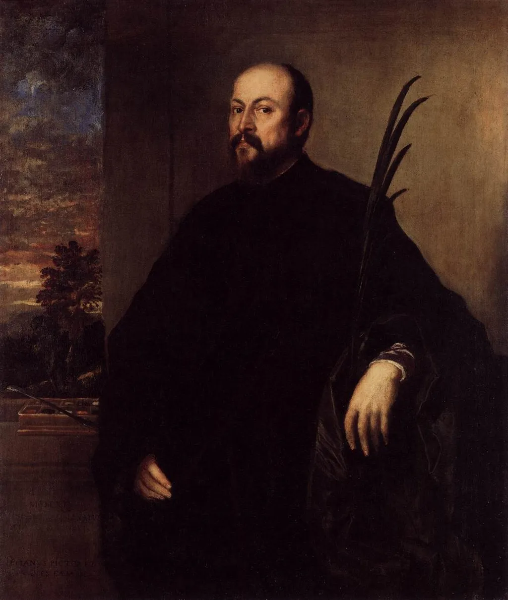Portrait of the paint-ealer Alvise dalla Scala, by Titian, oil, 1561