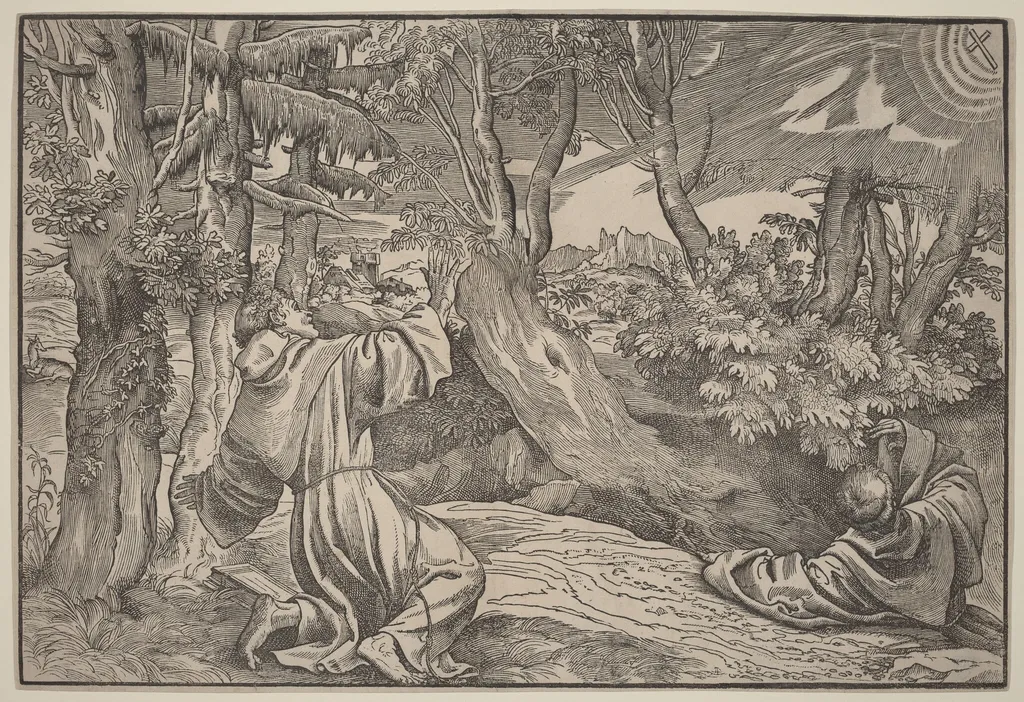 Saint Francis Receiving the Stigmata, by Titian, ink, 1530