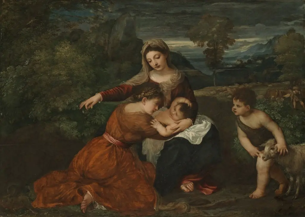 The Madonna and Child with a Female Saint and the Infant Saint John the Baptist