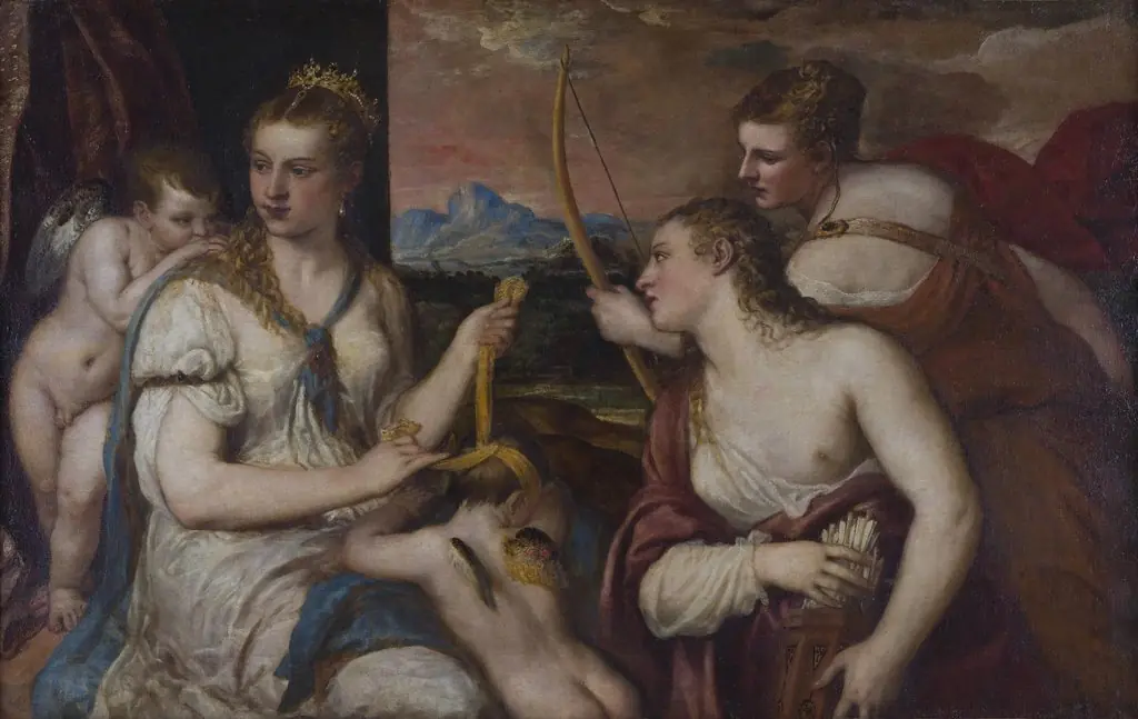 Venus Blindfolding Cupid, by Titian
