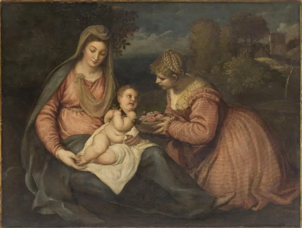 Virgin and Child, with Saint Dorothy, by Titian