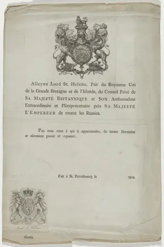 Title Page of Book by Alleyne, Lord St. Helens