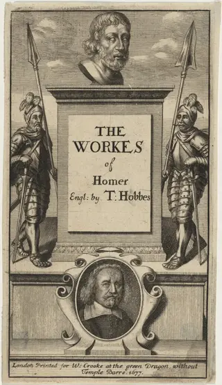 Title Page to the Work of Homer, Translated by Thomas Hobbes