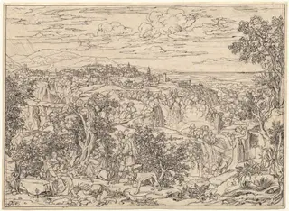 Tivoli and the Waterfalls with Shepherd Families, by Joseph Anton Koch