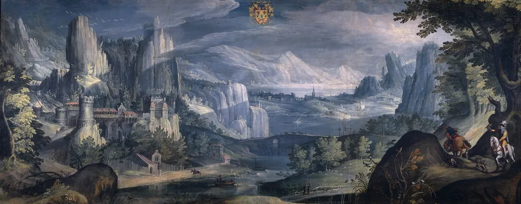 Alpine Landscape, by Tobias Verhaecht, oil, 1600