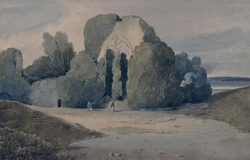 Netley Abbey: South View, by Tobias Young, watercolor, 1775