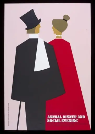 Annual Dinner and Social Evening LCP poster, by Tom Eckersley