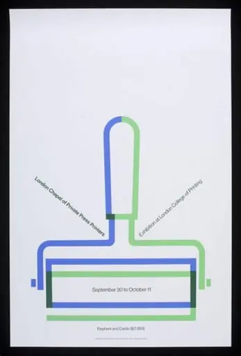 London Chapel of Private Press Printers Exhibition at London College of Printing, by Tom Eckersley