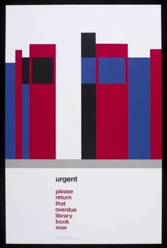 urgent please return that overdue library book now, by Tom Eckersley