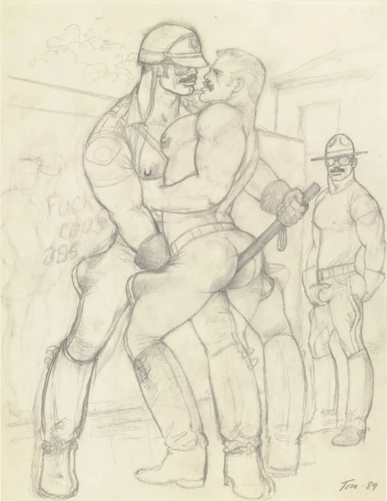 Untitled, by Tom of Finland, graphite, 1989