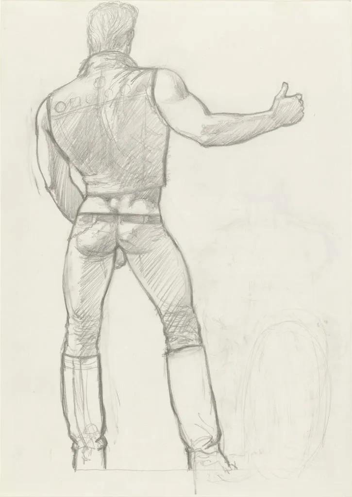 Untitled, by Tom of Finland, graphite, 1977