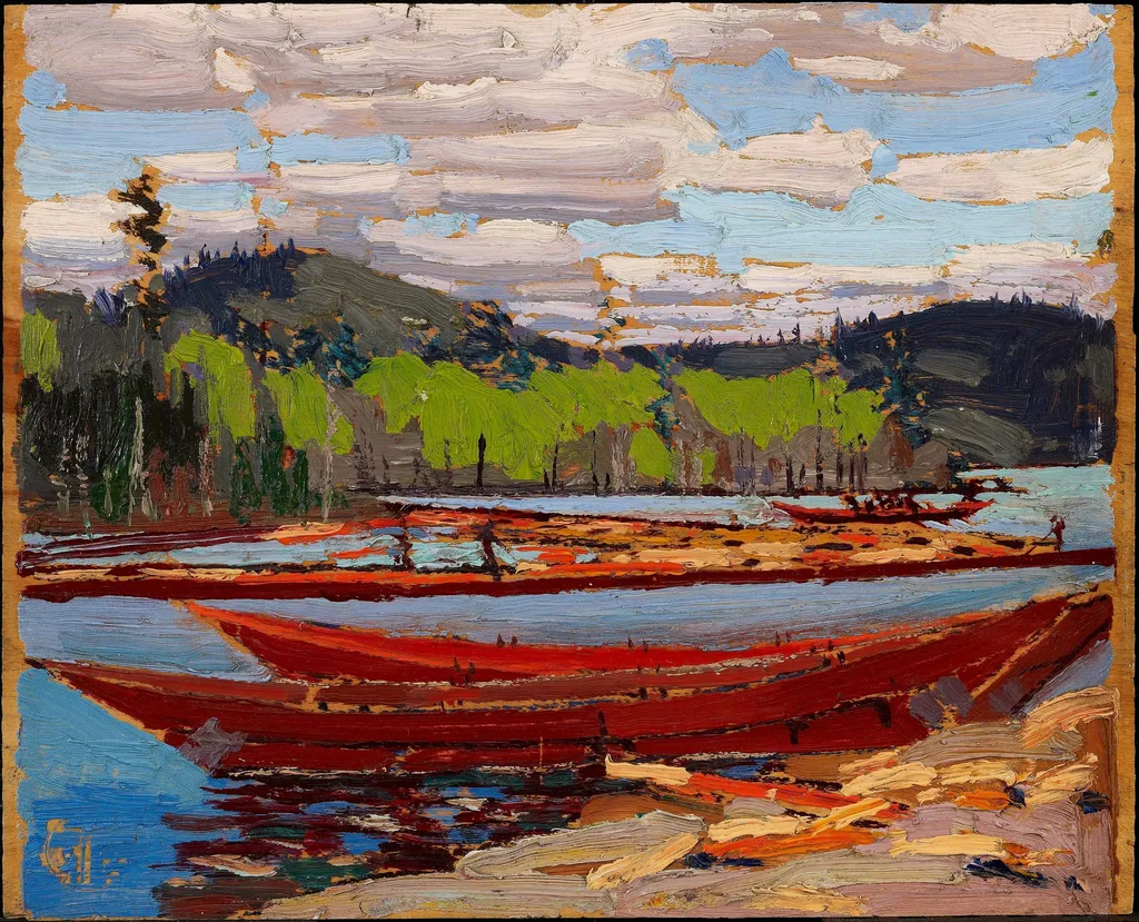 Boats, by Tom Thomson, oil, 1916