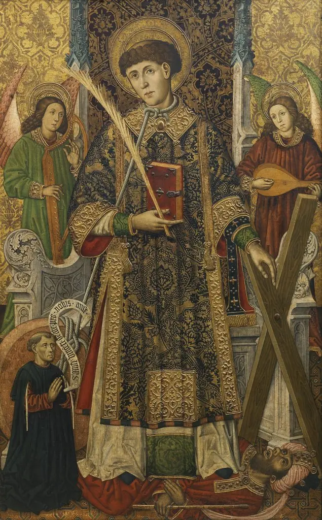 St. Vincent, deacon and martyr, with a donor