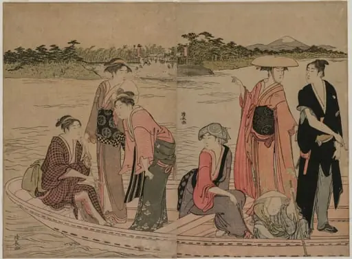 Passengers in a Ferry Boat on the Sumida River, by Torii Kiyonaga