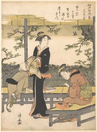 Shiba: Atago|Atago Hill at Shiba, by Torii Kiyonaga