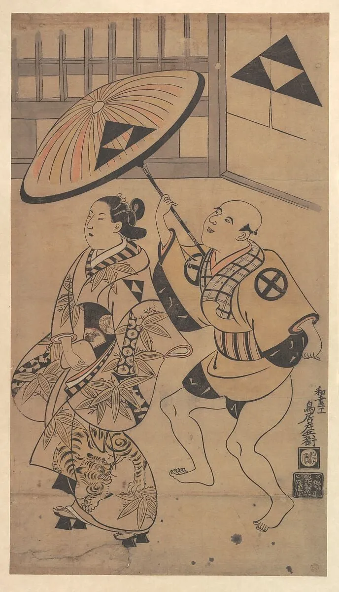 Untitled, by Torii Kiyonobu, ink, 1704