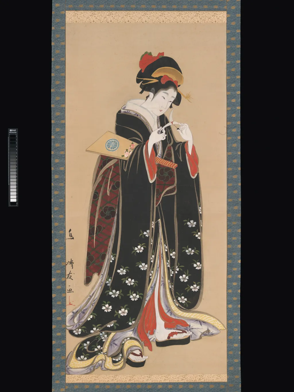 Woman with Battledore and Shuttlecock, by Torii Kiyotomo, unspecified, 1817