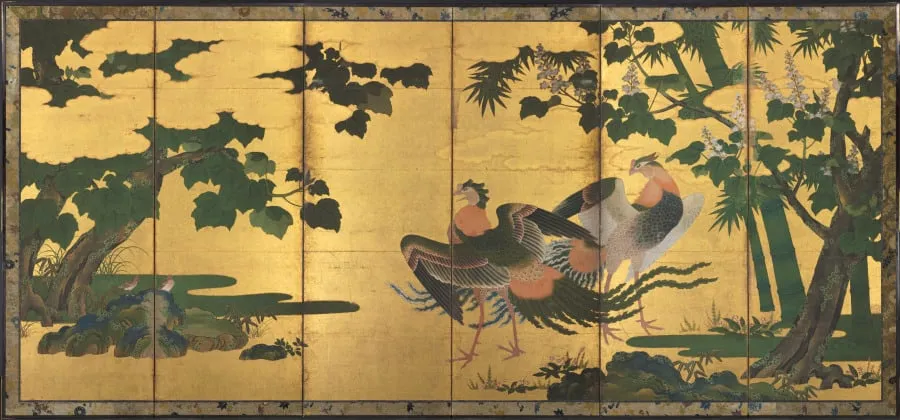 Phoenixes and Paulownia, by Tosa Mitsuyoshi, unspecified, 1504