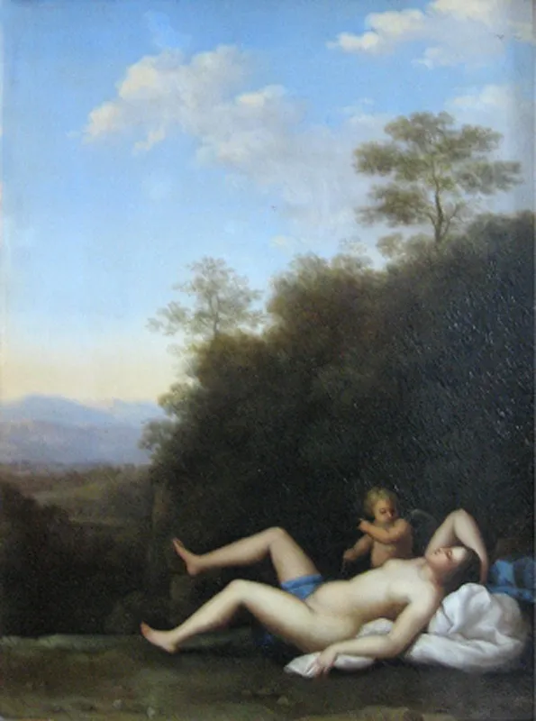 Sleeping Nymph, by Toussaint Gelton, oil, 1662