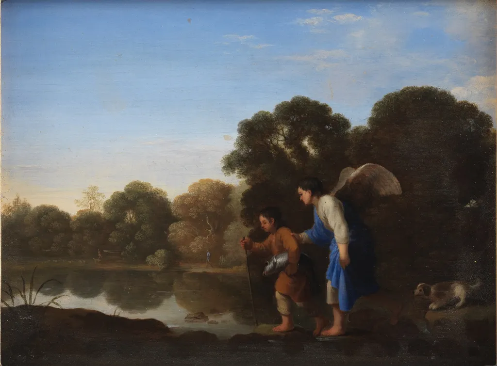 Young Tobiah and the Angel, by Toussaint Gelton, oil, 1662