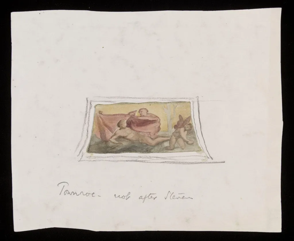 Sketch for a painting of (?) a Venus and Cupid by Titian, by Townroe, watercolor