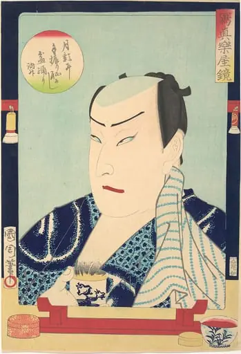 写真楽屋鑑 2代目澤村 訥升|Sawamura Tosshō II (1838–86), from the series Mirror of Photographs  Backstage  (Shashin gakuya kagami - Sawamura Tosshō nisei), by Toyohara Kunichika
