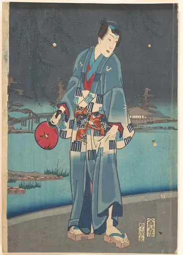 今様源氏紫絹蛍遊び|Modern Genji – Firefly Viewing (Imayō genji shiken hotaru asobi), by Toyohara Kunichika