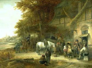 Travellers Halting at an Inn, by Isaac van Ostade