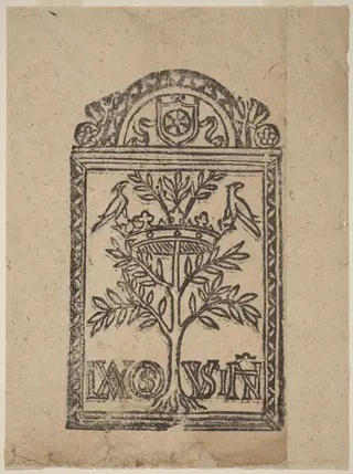 Tree with Crown and Two Birds